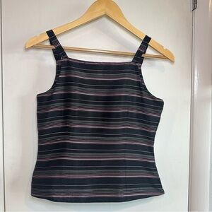 Casual Corner Annex Vintage 90s Fitted Cami. Black and Pink. Size: 2. 100% Silk